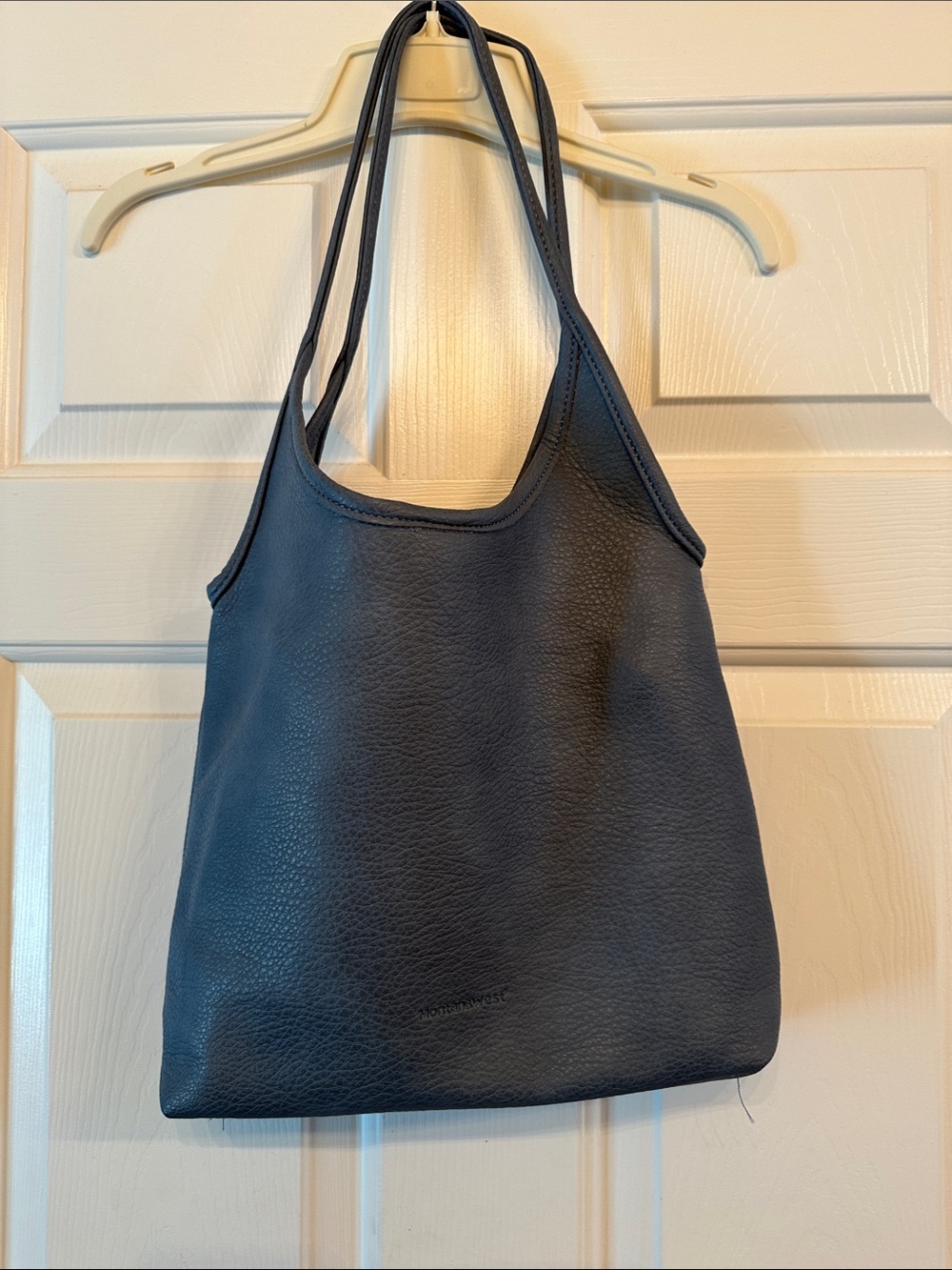 Montana West Navy Pebbled Leather Shoulder Bag